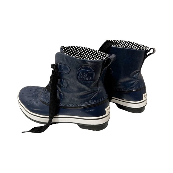 Sorel Shoes - SOREL Tivoli Rain Boots Navy Blue Waterproof Polka Dot Sz 8.5